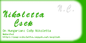 nikoletta csep business card